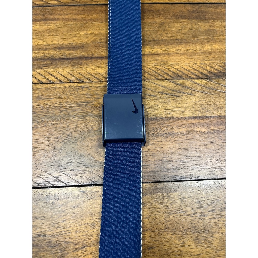 Nike‎ Reversible Web Belt Mens OS Navy Blue Good Bottle Opener Buckle AB0621